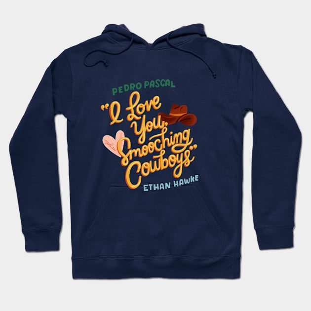 I Love You Smooching Cowboys Hoodie by Podro Pascal